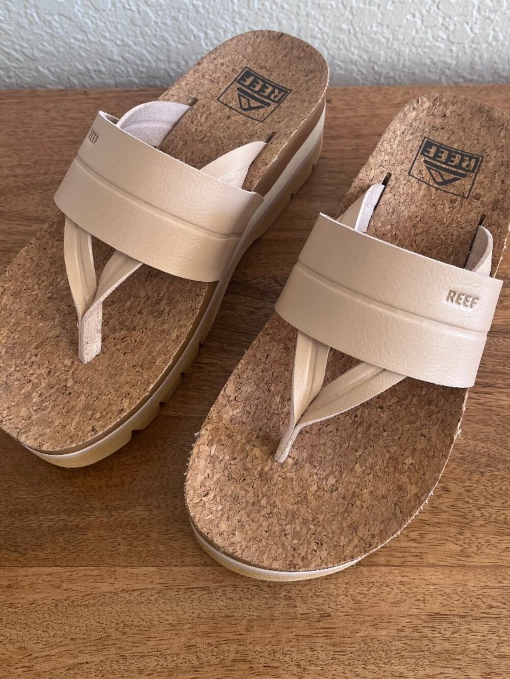 NEW! Reef Vista Higher Savanah Platform Thong Comfort Sandal In Seashell/Nude 5 - Picture 9 of 14